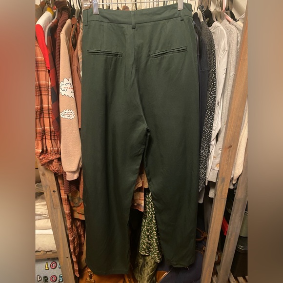 New With Tags NWT 12th Tribe Emerald Green Wide Leg Trousers - Picture 2 of 5